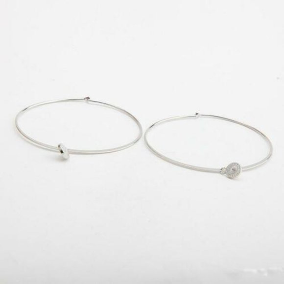 Michael Kors Whisper Pave Charm Silver Earrings - Picture 4 of 9